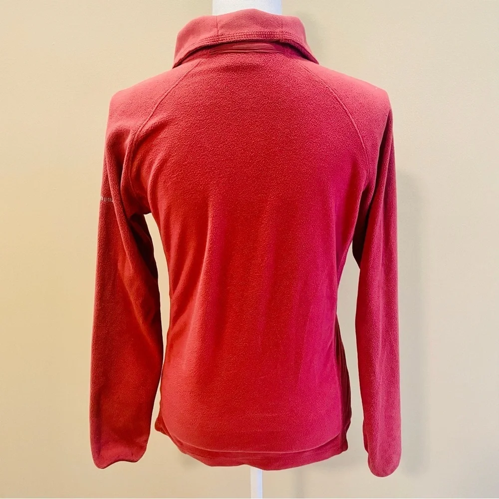 Columbia Muted Red Quarter-Zip Fleece Pullover Medium